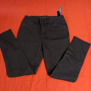 Chicos Jeans Womens 0 Ankle Green Pull On Jegging Button Hem Detail